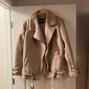 American Eagle Moto Shearling Coat